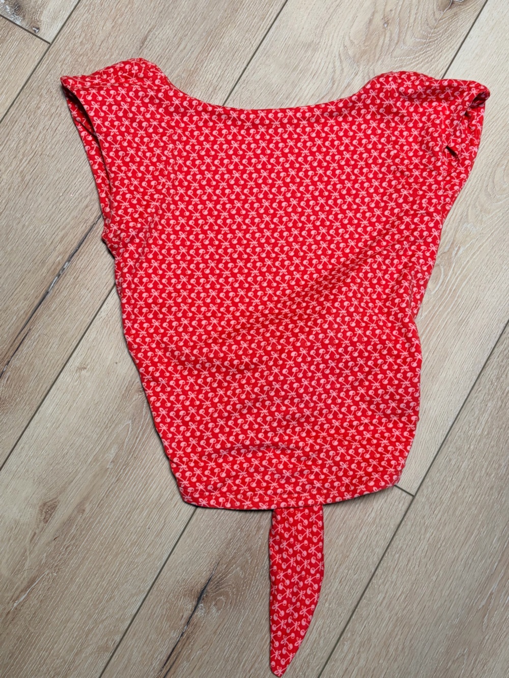 Kimchi Blue Red Cherry-Print Crop Top